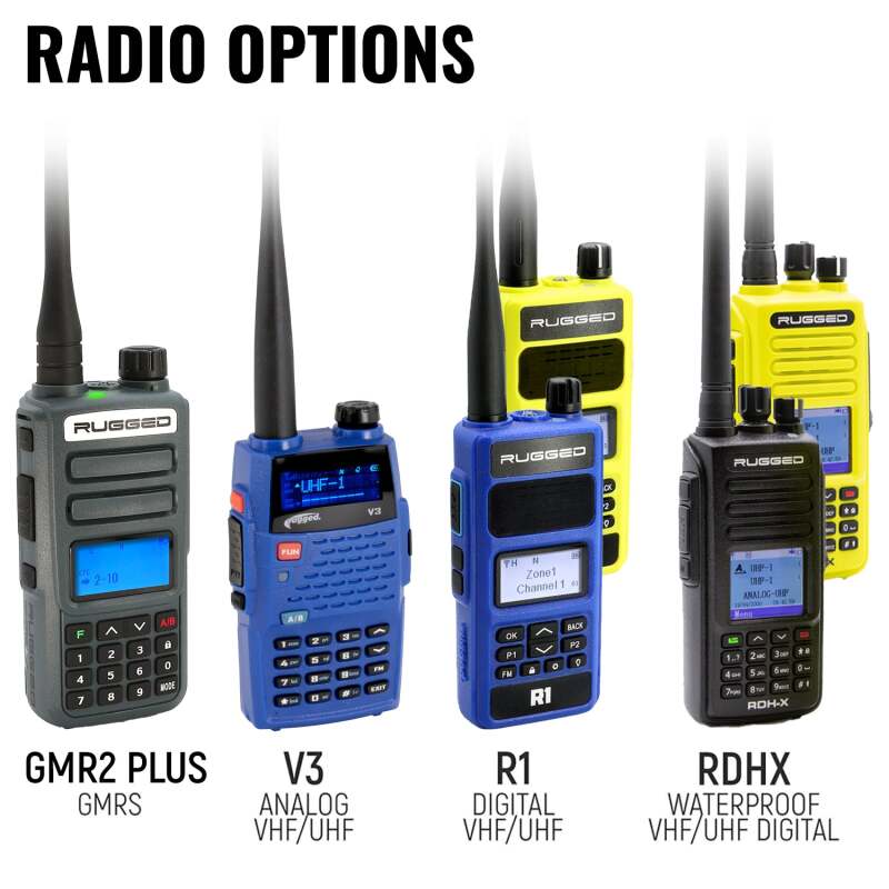 Rugged Radios — Rugged Radios SUPER SPORT Comm Kit w/ LW SPORT Cables With R1 (Blue) - Business Band Radio