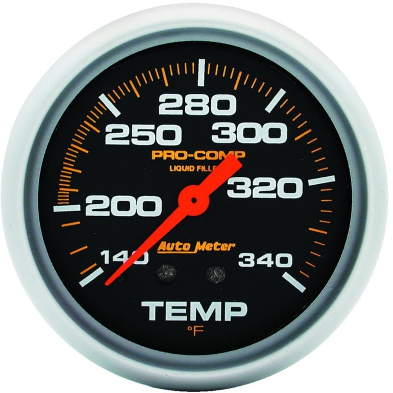 AutoMeter — AutoMeter Gauge Temperature 2-5/8in. 140-280 Deg. F Liquid Filled Mech 8ft. Pro-Comp
2-5/8" TEMP GA, 140-