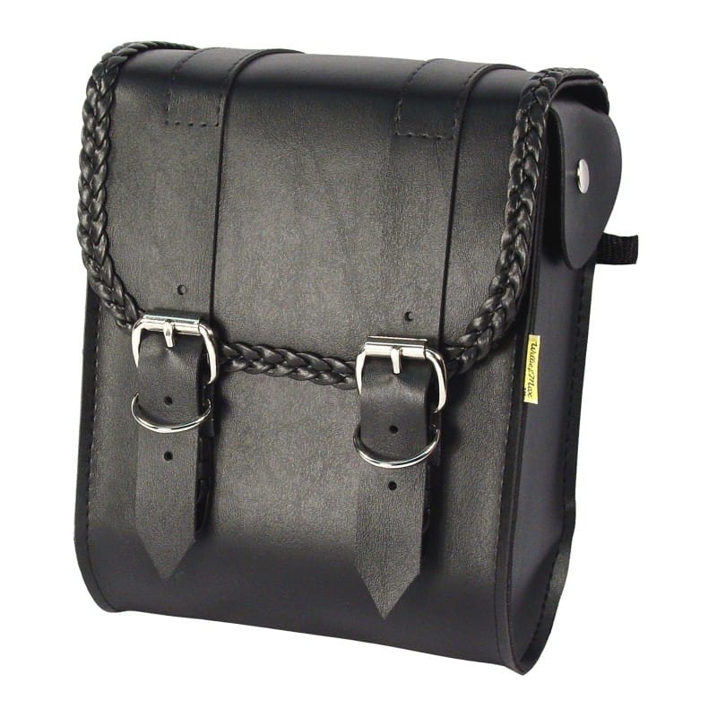 Willie & Max — Willie & Max Universal Braided Sissy Bar Bag (8 in L x 10 in W x 4.5 in H) - Black