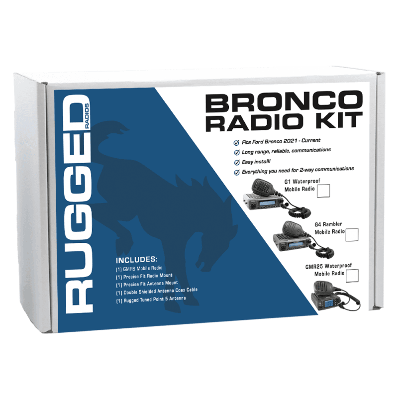 Rugged Radios — Rugged Radios Ford Bronco Two-Way GMRS Mobile Radio Kit 25 Watt - GMR25 Waterproof