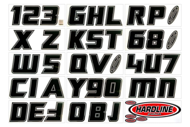 Hardline — Hardline Boat Lettering Registration Installation Kit 3 in. - 900 Black