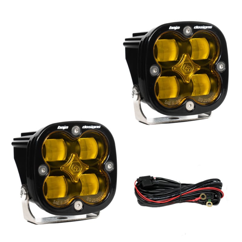 Baja Designs — Baja Designs Squadron SAE LED Auxiliary Light Pod Pair - Amber