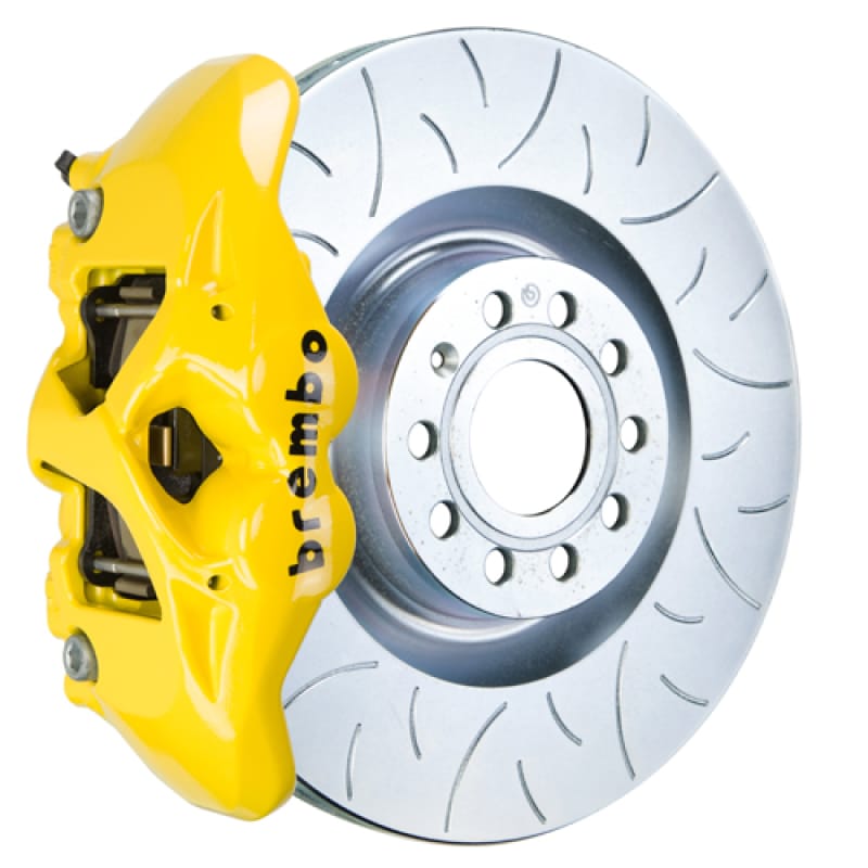 Brembo — Brembo 05-10 Jetta GLI Front GT BBK 4 Piston Cast 345x30 1pc Rotor Slotted Type3-Yellow