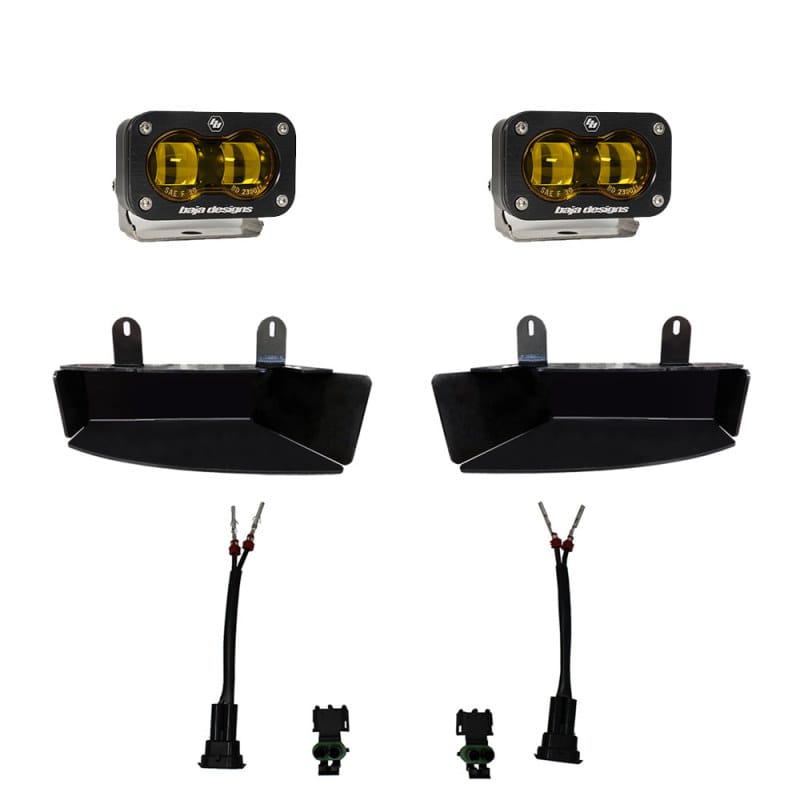 Baja Designs — Baja Designs 19-22 Dodge RAM 2500/3500 S2 SAE Fog Pocket Light Kit - Amber