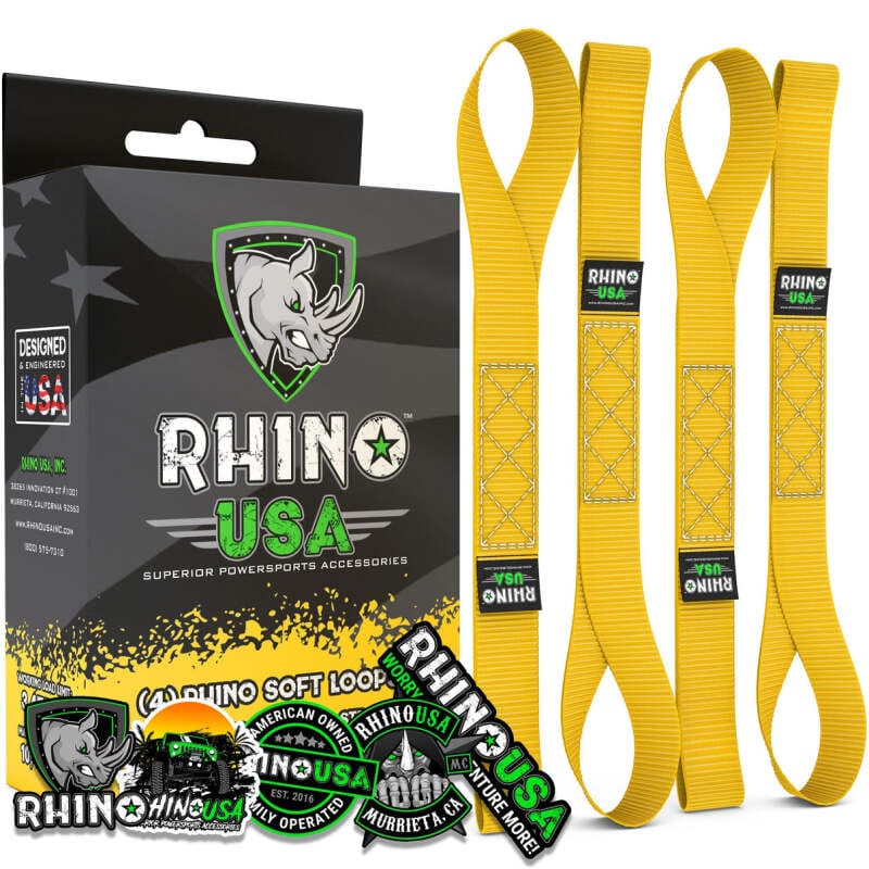 Rhino USA — Rhino USA Soft Loops Motorcycle Tie-Down Set 4-Pack Yellow
Tie Strap