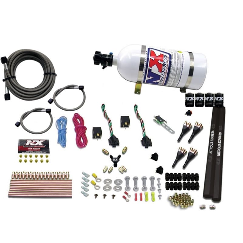 Nitrous Express — Nitrous Express 4 Cyl SX2 Nozzle Nitrous Kit (100-300HP x 2) w/10lb Bottle
Injection System Kit
N2OSys