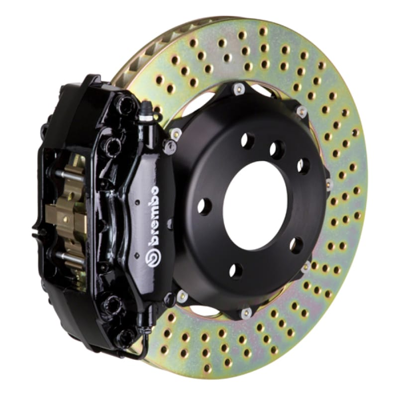 Brembo — Brembo 05-11 Elise (Excl 4-Caliper Equipped) Fr GT BBK 4Pist Cast 2pc 328x28 2pc Rtr Drill-Black