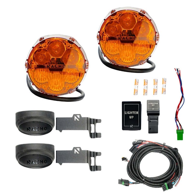 Nacho Offroad Technology — Nacho Lighting Toyota SAE Combo Plug N Play Fog Light Kit - Amber