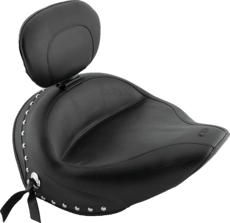 Mustang Motorcycle — Mustang 06-15 Yamaha Roadliner, Stratoliner Wide Touring Solo Seat w/Driver Backrest Studs - Black