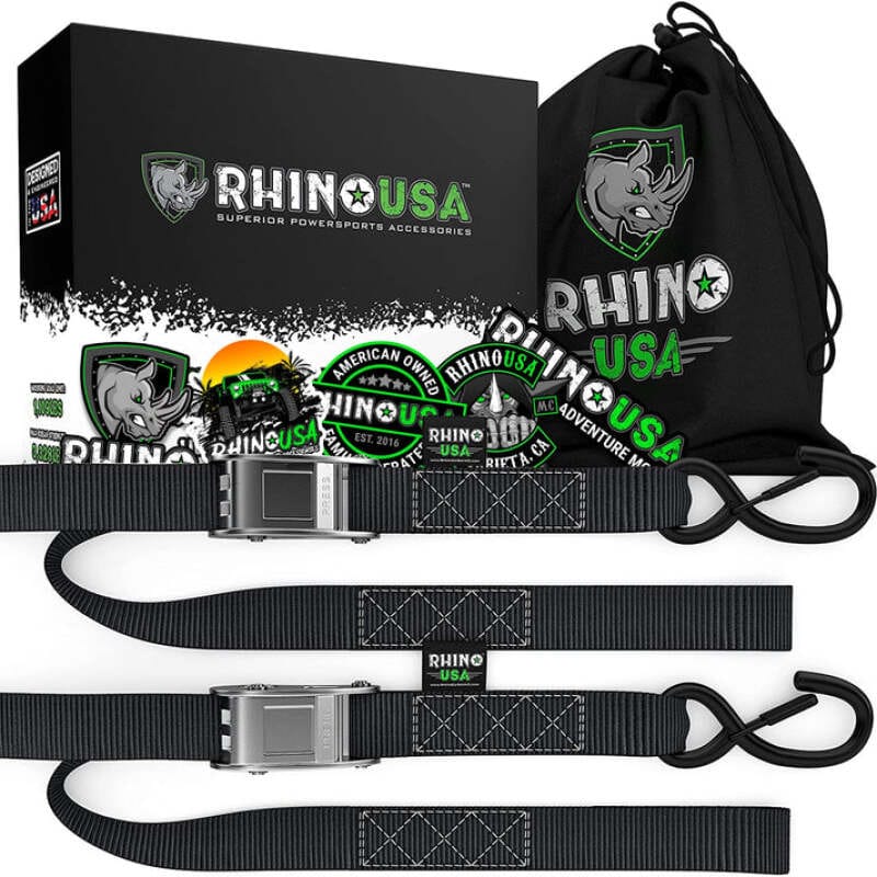 Rhino USA — Rhino USA Cambuckle Motorcycle Tiedown Straps 2-Pack (Yellow) 1.5In X 8Ft
Tie Down