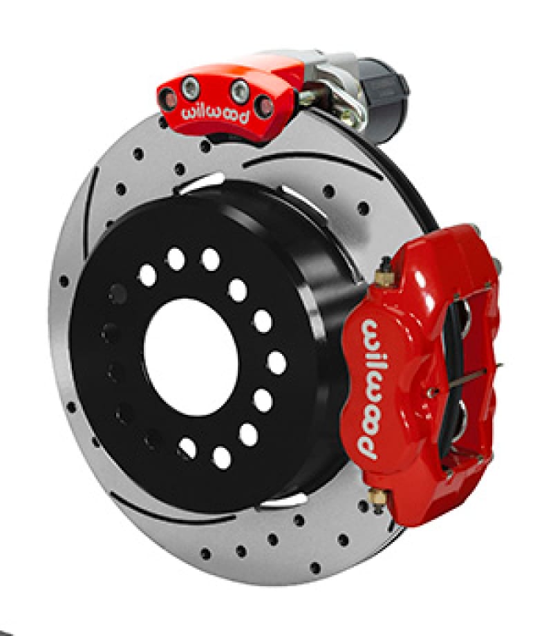 Wilwood — Wilwood Forged Dynalite Rear Electronic Parking Brake Kit - Red Powder Coat Caliper - SRP D/S Rotor
BRAKE KIT