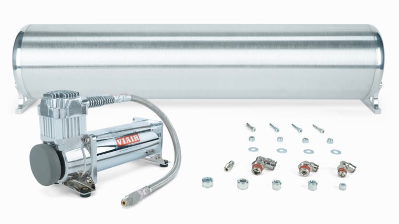 Air Lift — Air Lift 28in FLO Tank w/ Viair 444c Compressor (Incl. Fittings & Tank Mounting Hardware)
AIr Compressor Kit