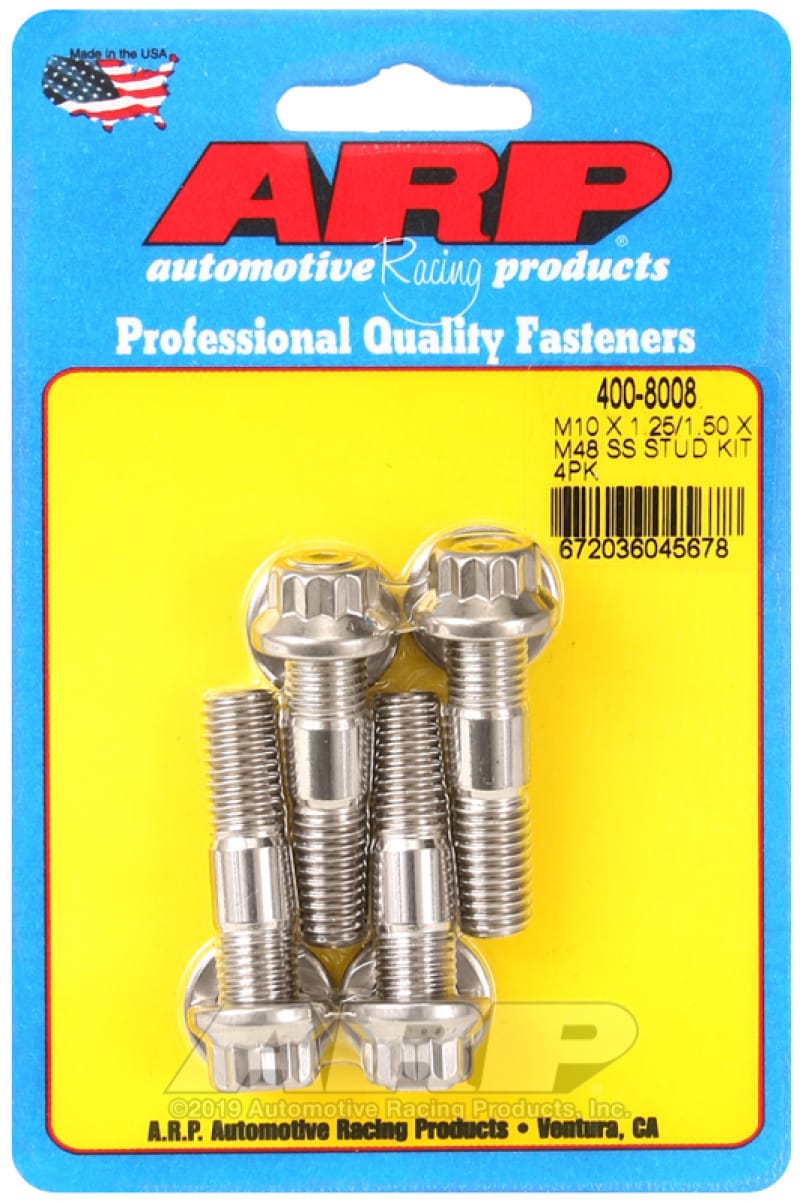 ARP — ARP M10 X 1.25/1.50 X 48mm Broached Stud Kit (4 Pcs)