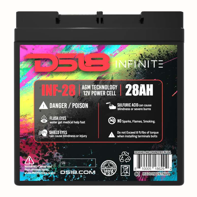 DS18 — DS18 1000 Watts 28 AH Infinite AGM Power Cell Battery