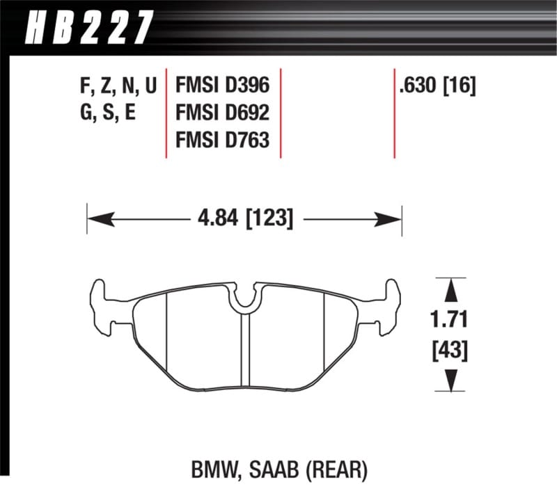 Hawk Performance — Hawk 92-95 BMW 318i 1.8L Base Sedan Rear ER-1 Brake Pads
Disc Brake Pad