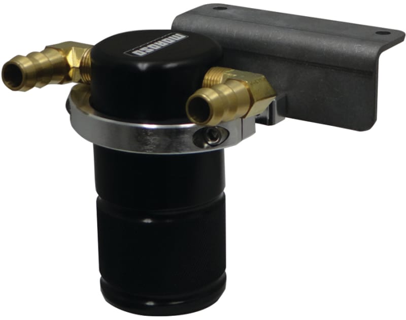 Moroso — Moroso 15-19 Dodge Charger/Challenger Hellcat Air/Oil Separator Catch Can - Billet Aluminum - Black