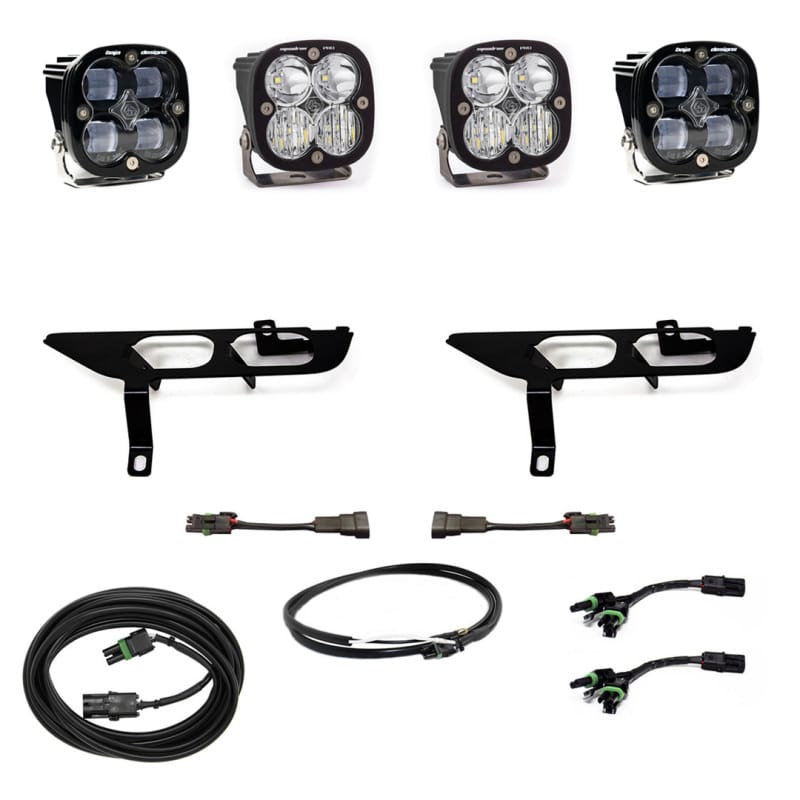 Baja Designs — Baja Designs 2021+ Ford F150 Fog Pocket Kit SAE Clear Squadron Pro DC with Upfitter