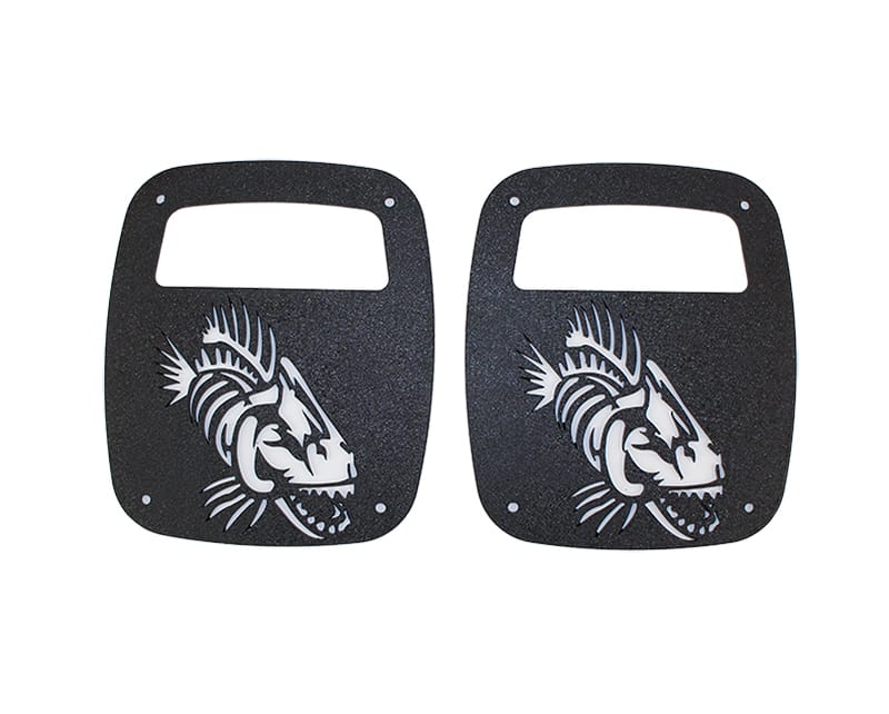 Fishbone Offroad — Fishbone Offroad Jeep Wrangler CJ YJ TJ Tail Light Covers - Black Textured Powdercoat