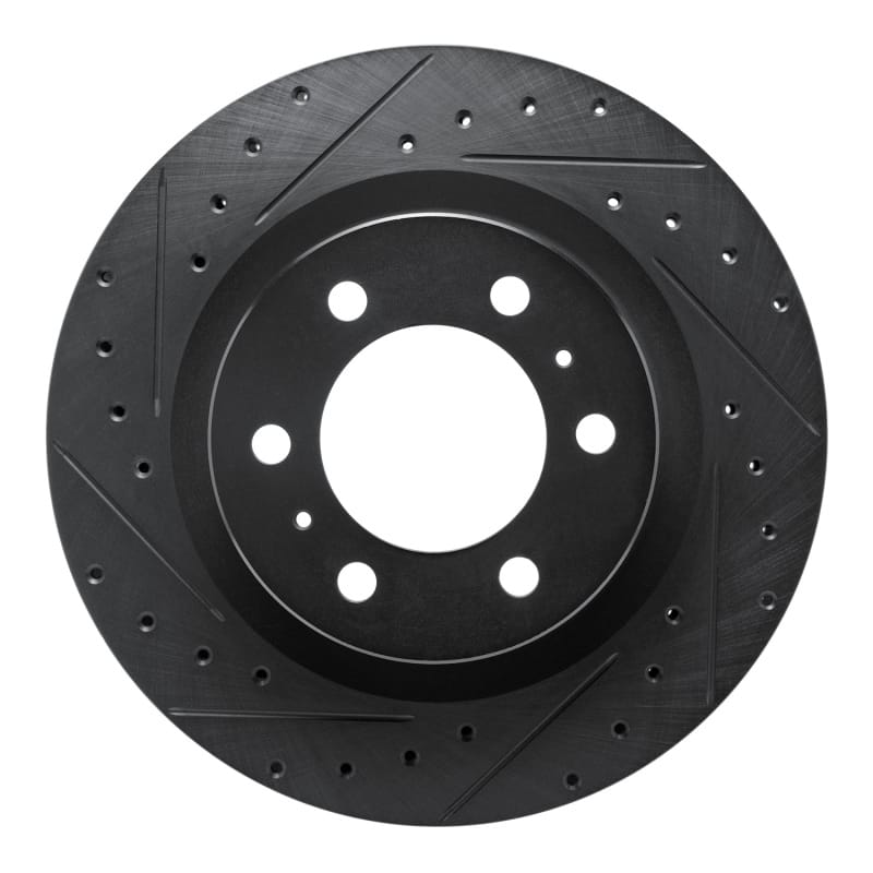 R1 Concepts — R1 2022-2025 Lexus LX600 Front Left Drilled & Slotted Black Brake Rotor