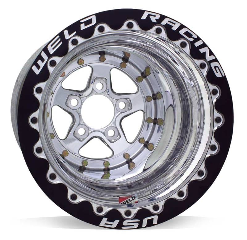 Weld — Weld Alumastar 2.0 15x15 / 5x4.75 BP / 4in. BS Polished Wheel - Polished Double Beadlock MT
15x15 Alumastar DBL