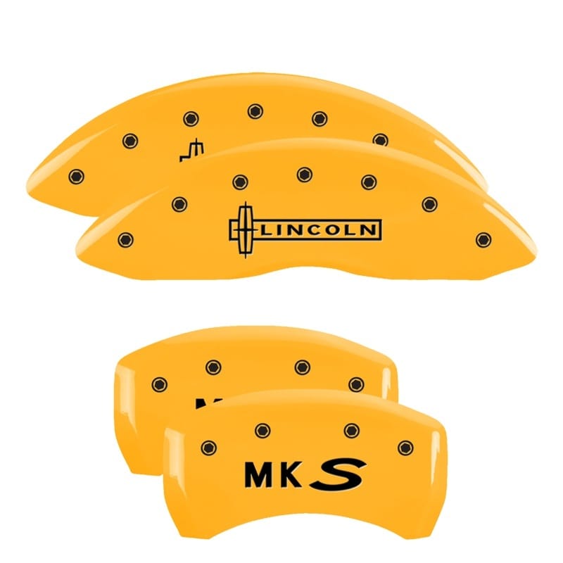 MGP — MGP 4 Caliper Covers Engraved Front Lincoln Engraved Rear MKS Yellow finish black ch
Caliper Covers