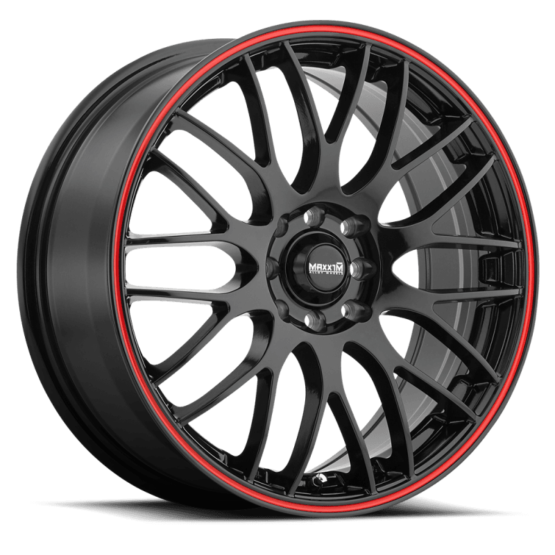Konig — Maxxim Maze 18x7.5 8x100/114.3 ET45 Black/Red Stripe