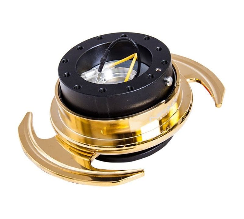 NRG — NRG Quick Release Kit Gen 3.0 - Black Body / Chrome Gold Ring w/Handles