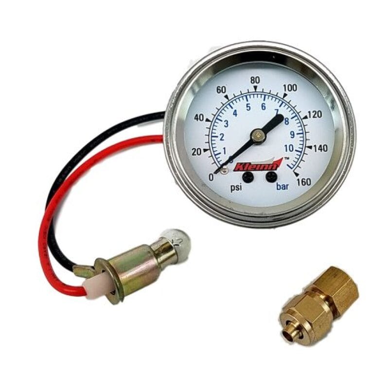 Kleinn Air Horns — Kleinn Panel Mount/ Illuminated/ 160 PSI Single Needle Air Pressure Gauge