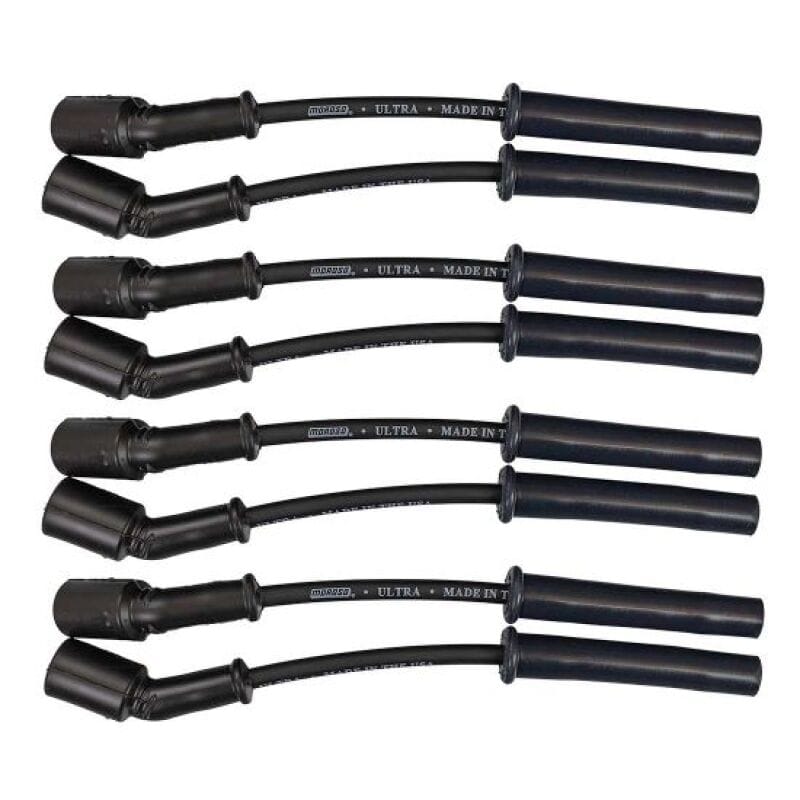 Moroso — Moroso GM LS 5.7L/6.0L/6.2L/7.0L Ultra 350 8mm Multi-Angle Boot Ignition Spark Plug Wire Set - Black