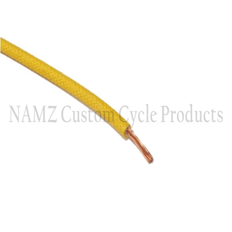 NAMZ — NAMZ OEM Color Cloth-Braided Wire 25ft. Pack 16g - Yellow
