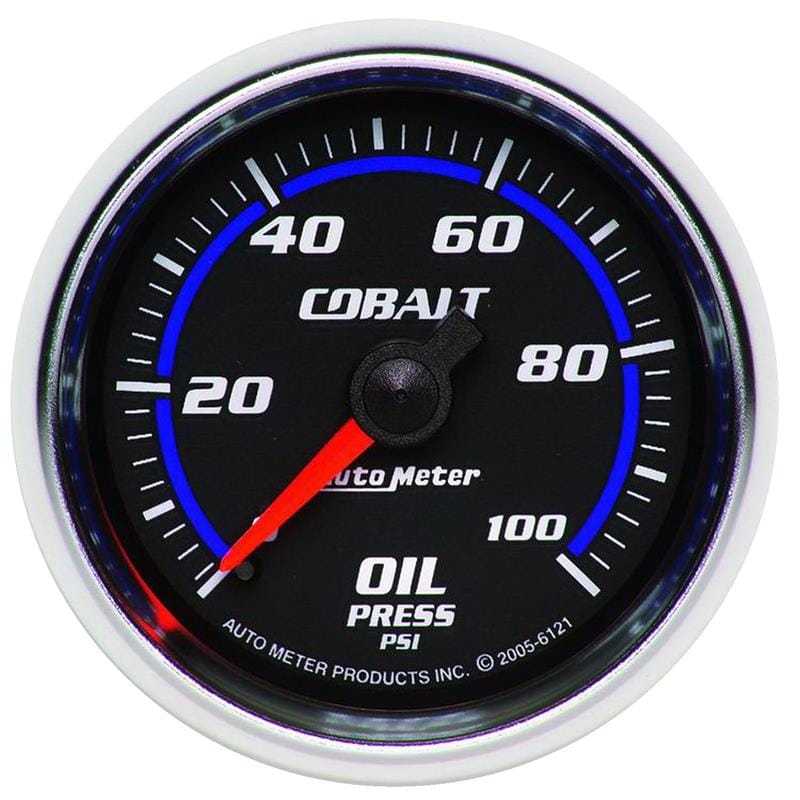 AutoMeter — GAUGE, OIL PRESSURE, 2 1/16" , 100PSI, MECHANICAL, COBALT