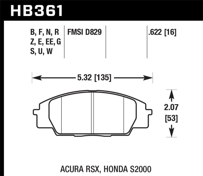 Hawk Performance — Hawk 02-05 Acura RSX 2.0L Type-S OE Incl. Shims Front ER-1 Brake Pads
Disc Brake Pad