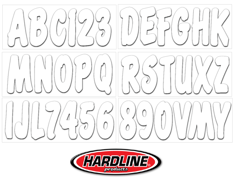 Hardline — Hardline Boat Lettering Registration Kit 3 in. - 200 White solid