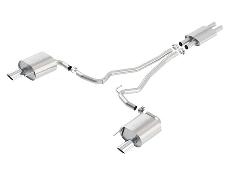 Borla — Borla ATAK Cat Back 15 Ford Mustang 3.7L V6 MT/AT 2.25in Pipe 4in Single Round Rolled Tips
Cat-Back System
ExhstSysKt