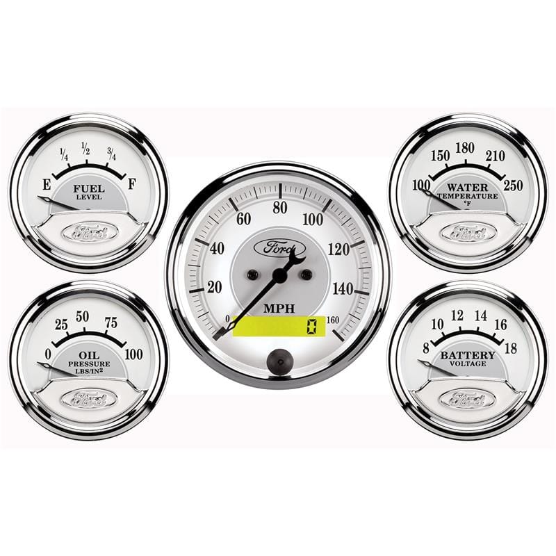 AutoMeter — Autometer Ford Racing Kit Box (5 pc In-Dash Elec Speedo/Oil Pressure/Water Temp/Fuel Level/Volt)
5PC GA KT E SPD FM