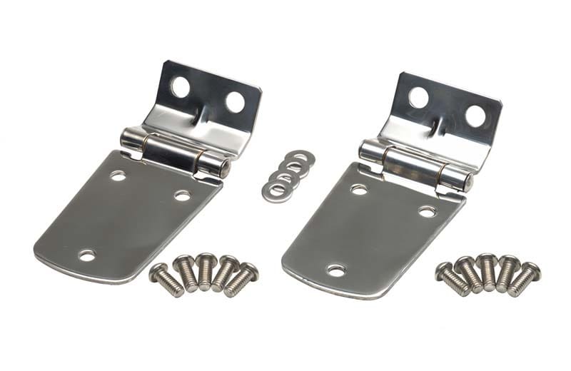 Kentrol — Kentrol 97-06 Jeep Wrangler TJ Hood Hinge Pair - Polished Silver