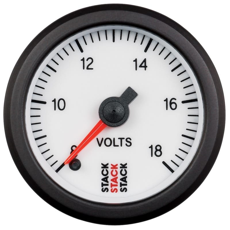 AutoMeter — Autometer Stack 52mm 8-18V Pro Stepper Motor Battery Voltage Gauge - White
Ga Vlt ProStpr W 18v