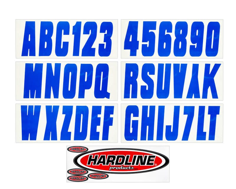 Hardline — Hardline Boat Lettering Registration Kit 3 in. - 350 Blue Solid