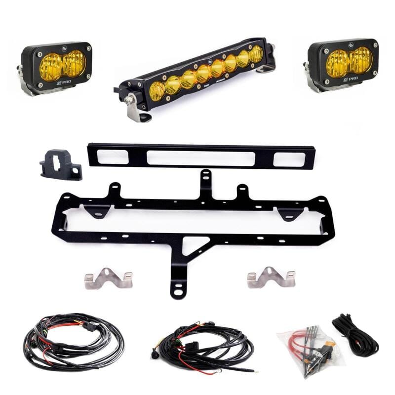 Baja Designs — Baja Designs 2024+ Toyota Tacoma S8 10in Light Bar / S2 Pro TRD Pro Grille Conversion Light Kit