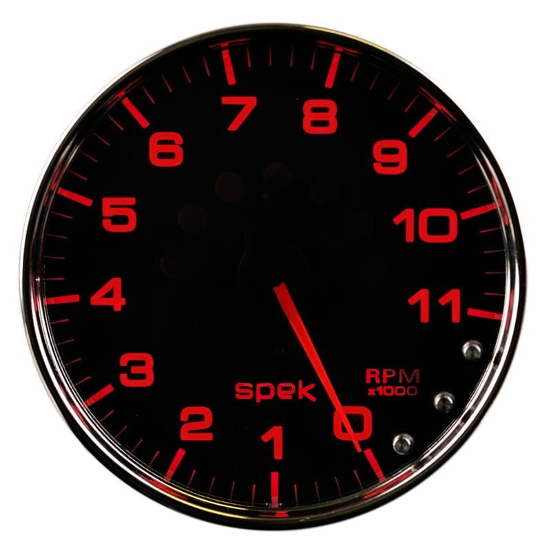 AutoMeter — Autometer Spek-Pro Gauge Tachometer 5in 11K Rpm W/Shift Light & Peak Mem Black/Chrome
GA 5" 11KRPM BCC SPK