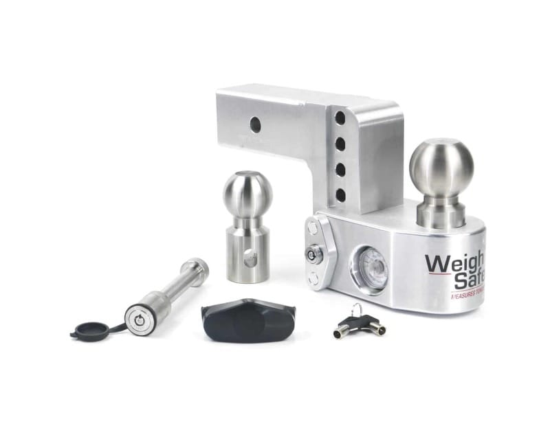 Weigh Safe — Weigh Safe 4in Drop Hitch w/Built-in Scale & 2.5in Shank (10K/18.5K GTWR) w/WS05 - Aluminum