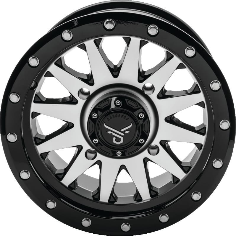 QuadBoss — Wagon Wheel, 14x7 4+3 4/156, Black/Machined