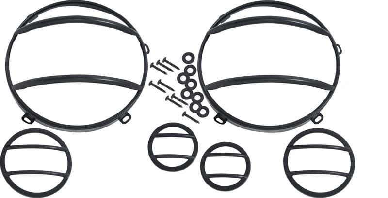 Kentrol — Kentrol 07-18 Jeep Wrangler JK Headlight/Marker Cover Set 6 Pieces - Powdercoat Black