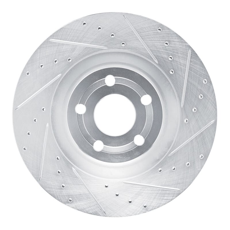 R1 Concepts — R1 22-25 Ford Maverick Front Right Drilled & Slotted Silver Brake Rotor
