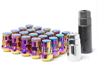 Wheel Mate — Wheel Mate Muteki SR35 Close End Lug Nuts w/ Lock Set - Neon 12x1.25 35mm
