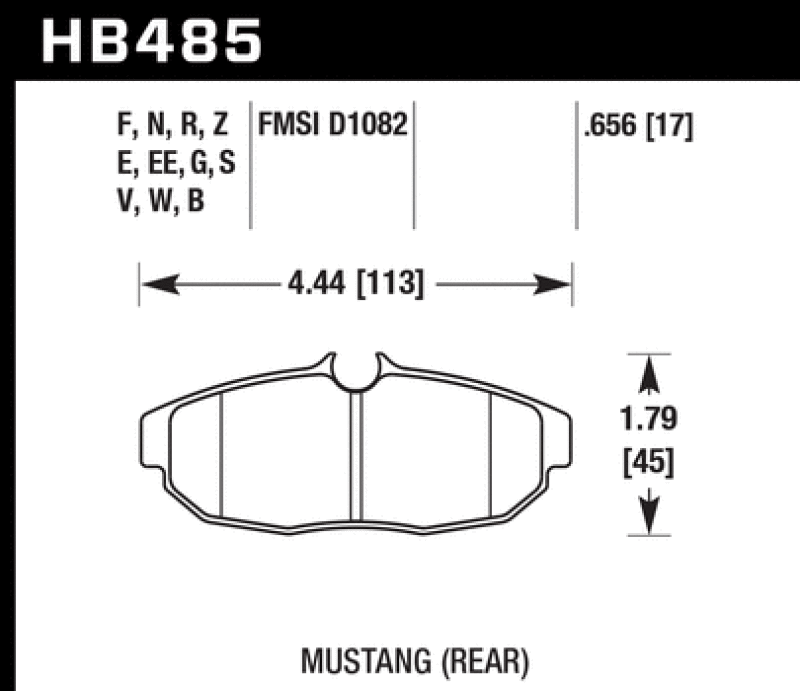 Hawk Performance — Hawk 05-14 Ford Mustang Rear ER-1 Brake Pad Set
Disc Brake Pad