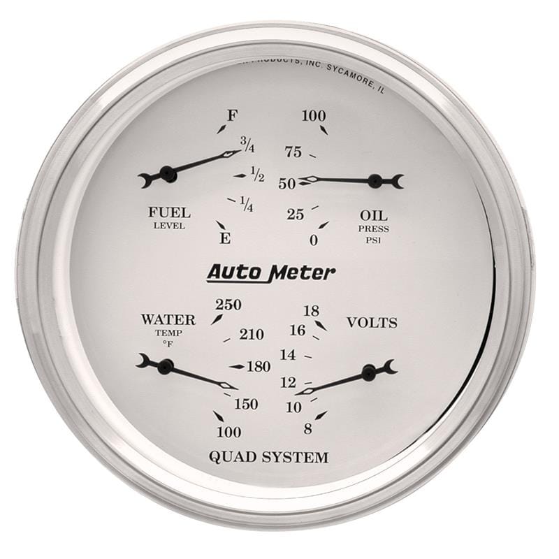 AutoMeter — GAUGE, QUAD, 5", 240OE-33OF, ELEC, OLD TYME WHITE