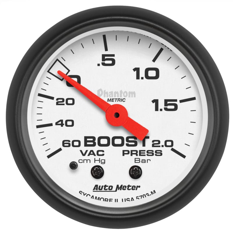 AutoMeter — Autometer Phantom 2-1/16in 60CM/HG - 2.0 Bar - Mechanical Gauge
2" BOOST-VAC, 60 Cm