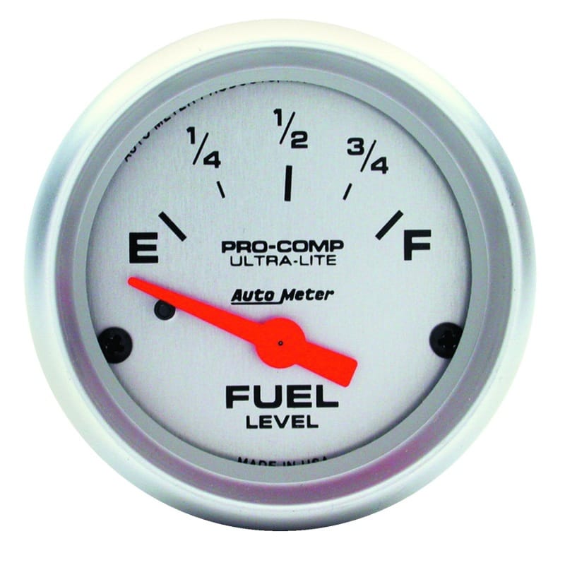 AutoMeter — Autometer Ultra-Lite 52mm 240 OHMS Empty/33 OHMS Full Short Sweep Electronic Fuel Level Gauge
2" FUEL LEVEL, 240 E