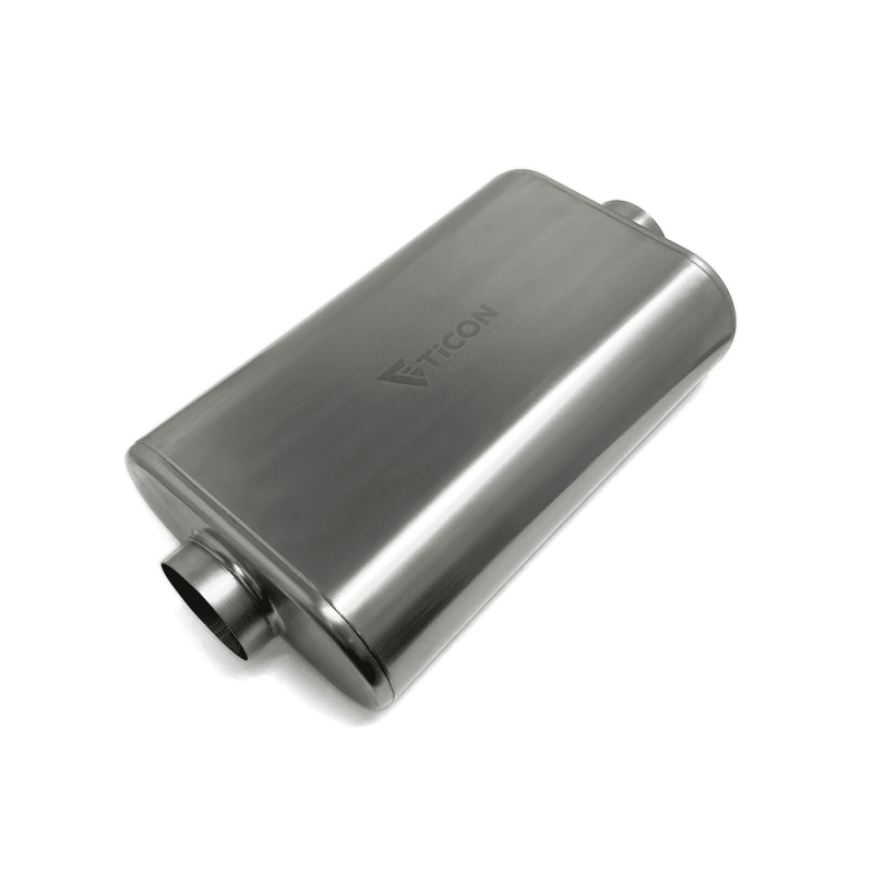 Ticon — Ticon Industries 17in OAL 3.0in Center In/Out Oval Ultralight Low Profile Titanium Muffler